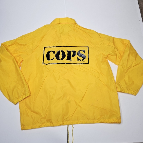 Vintage 90s COPS TV Show Windbreaker Jacket Mens XL Yellow 1996. - Picture 10 of 16